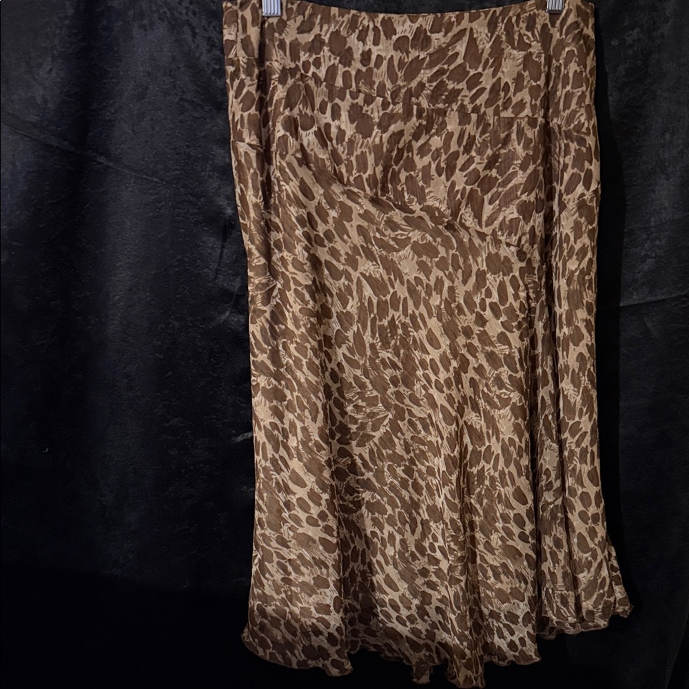 Women Leopard Print A-Line Skirt size 8